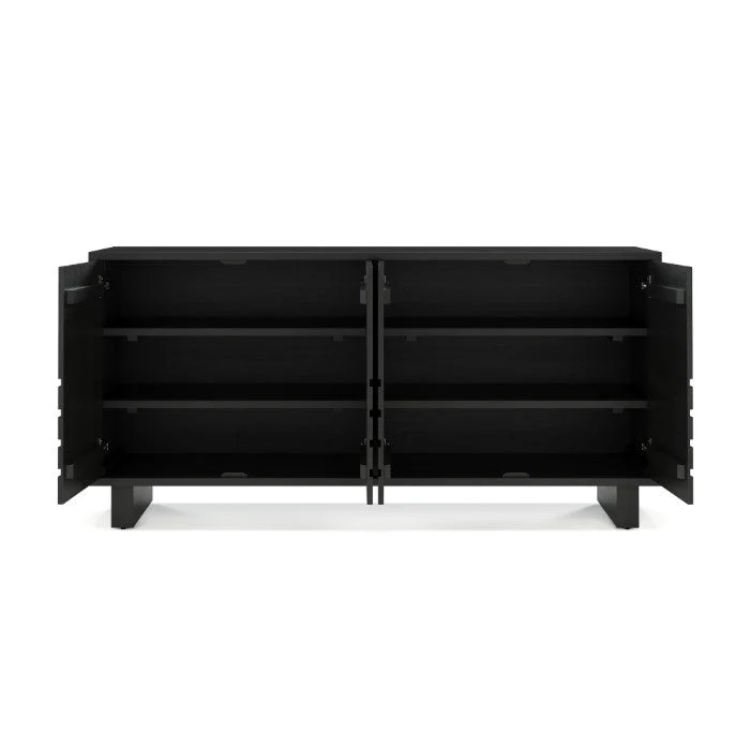 Bufetero Madera Negro 4 Puertas