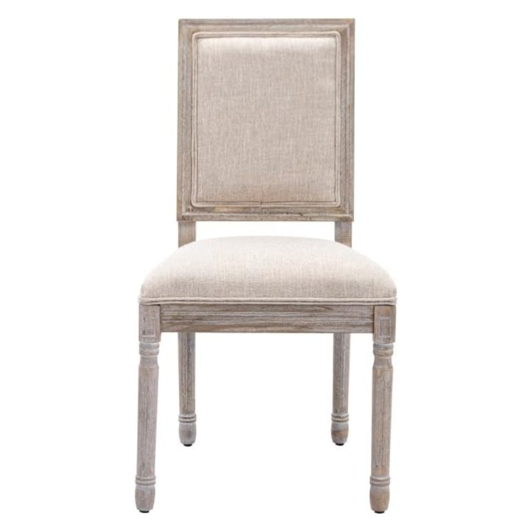 Silla de Tela y Madera Beige