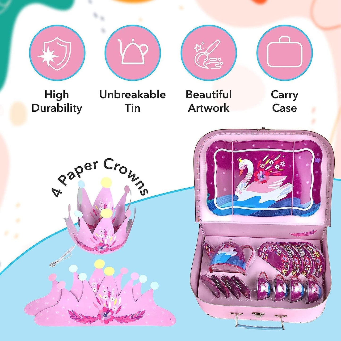 Swan Princess Tin Tea Set
