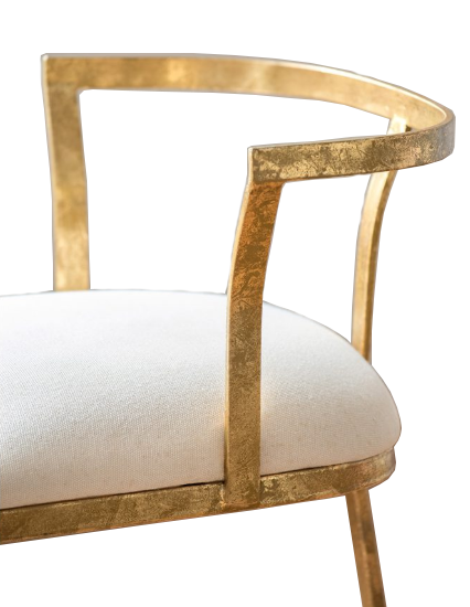 Silla Contemporanea de Metal Dorado