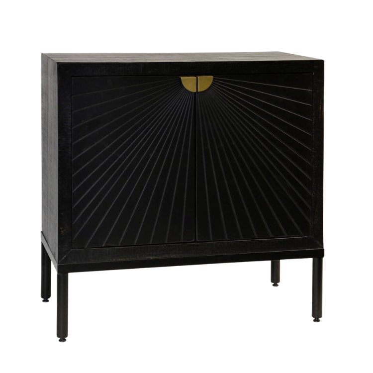 Gavetero Negro de 2 Puertas