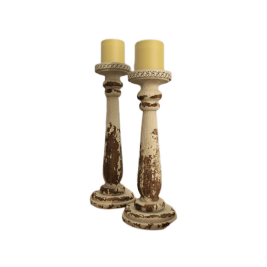 SET DE 2 CANDELABROS RUSTICOS