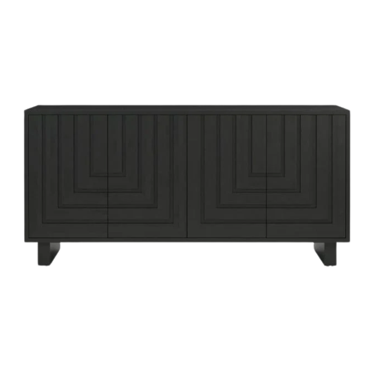 Bufetero Madera Negro 4 Puertas