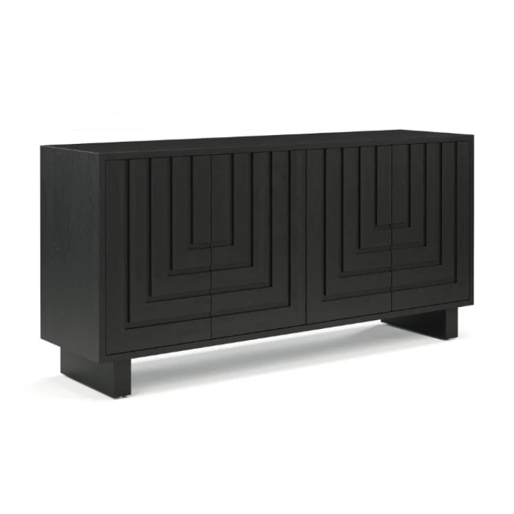 Bufetero Madera Negro 4 Puertas