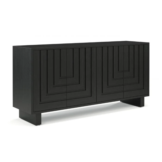 Bufetero Madera Negro 4 Puertas