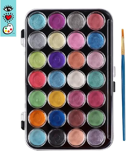 28 metallic watercolors