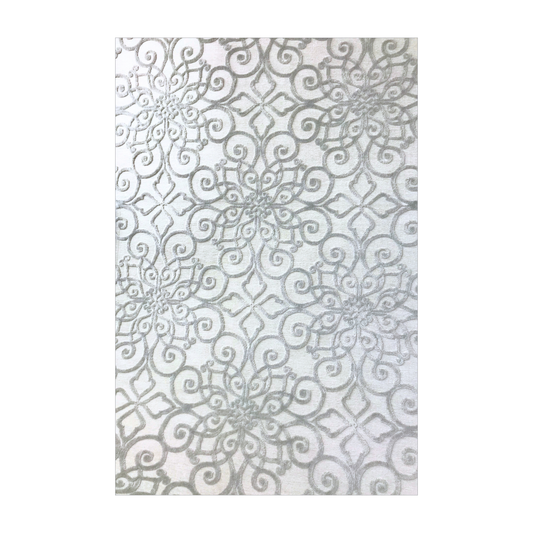 Alfombra Stockton White Gray 9x12´