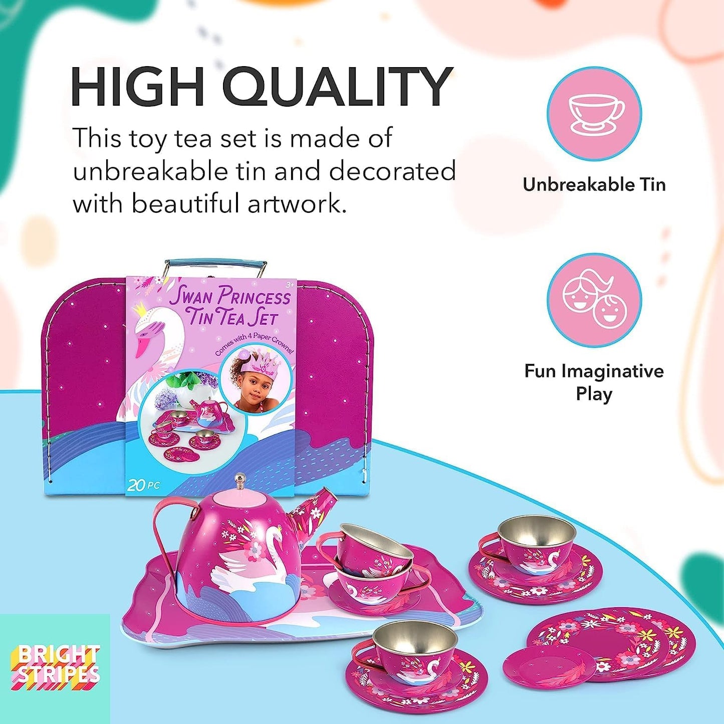 Swan Princess Tin Tea Set