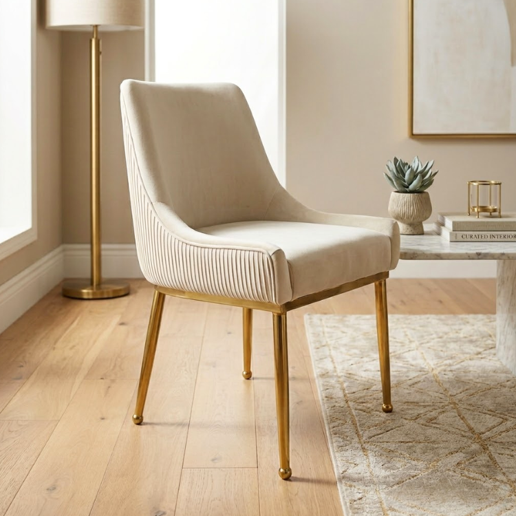 Terciopelo Cream - Silla de Comedor