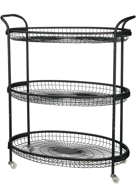 Bar Rodante de 3 Niveles de Metal 36x16.5