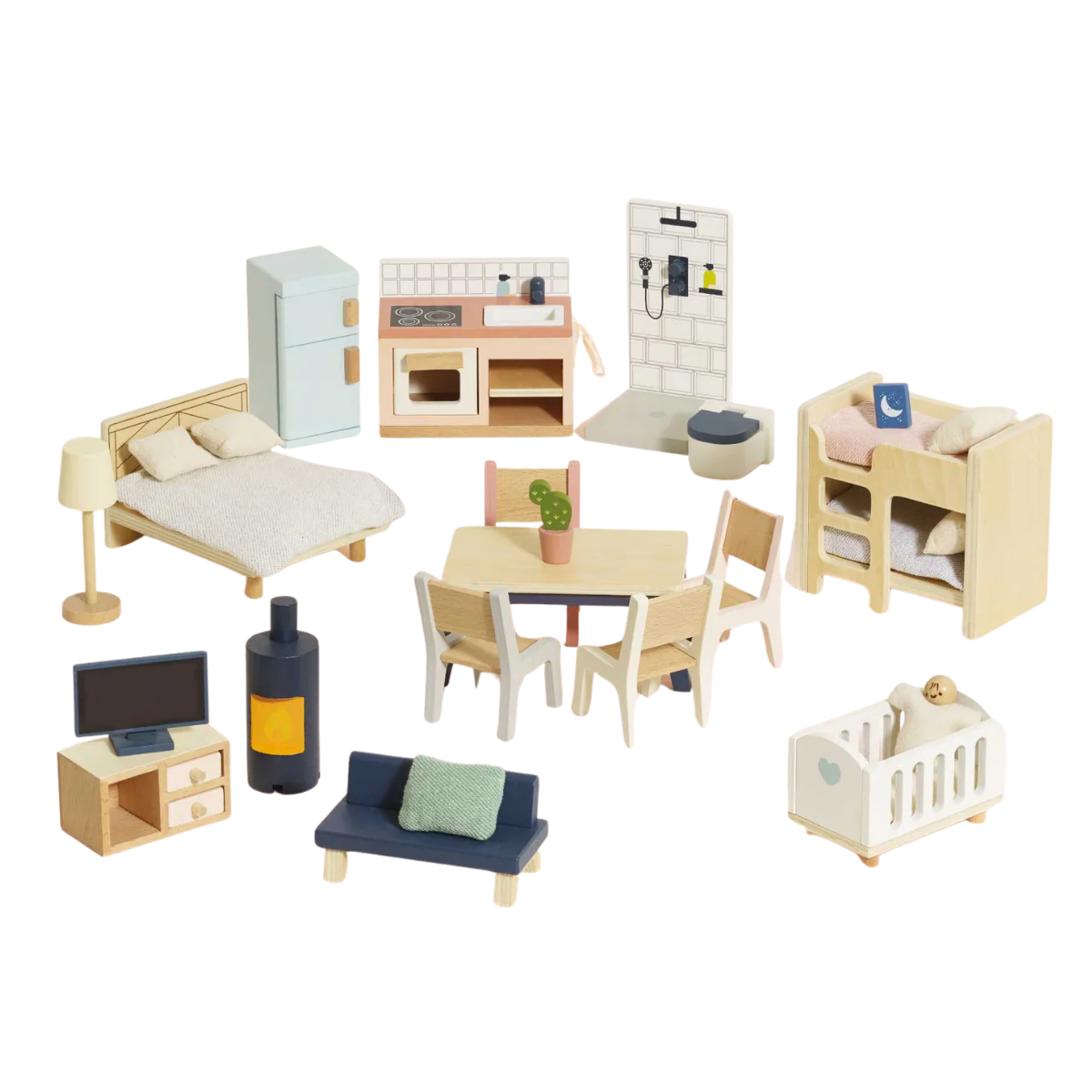 Doll house complete furniture set