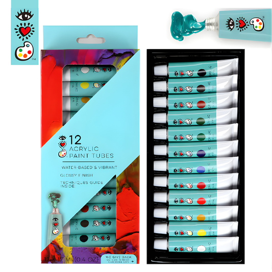 12 Acrylic Paint Tubes