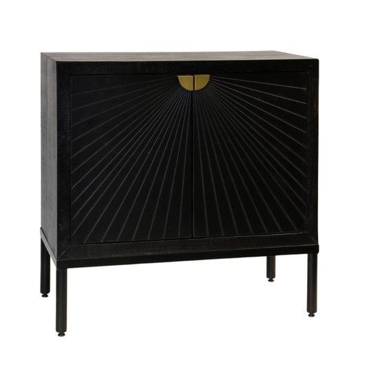 Gavetero Negro de 2 Puertas