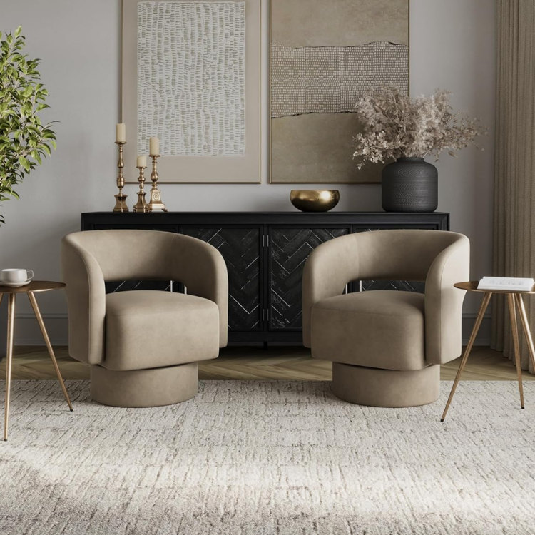 Silla Giratoria LAURIE Taupe