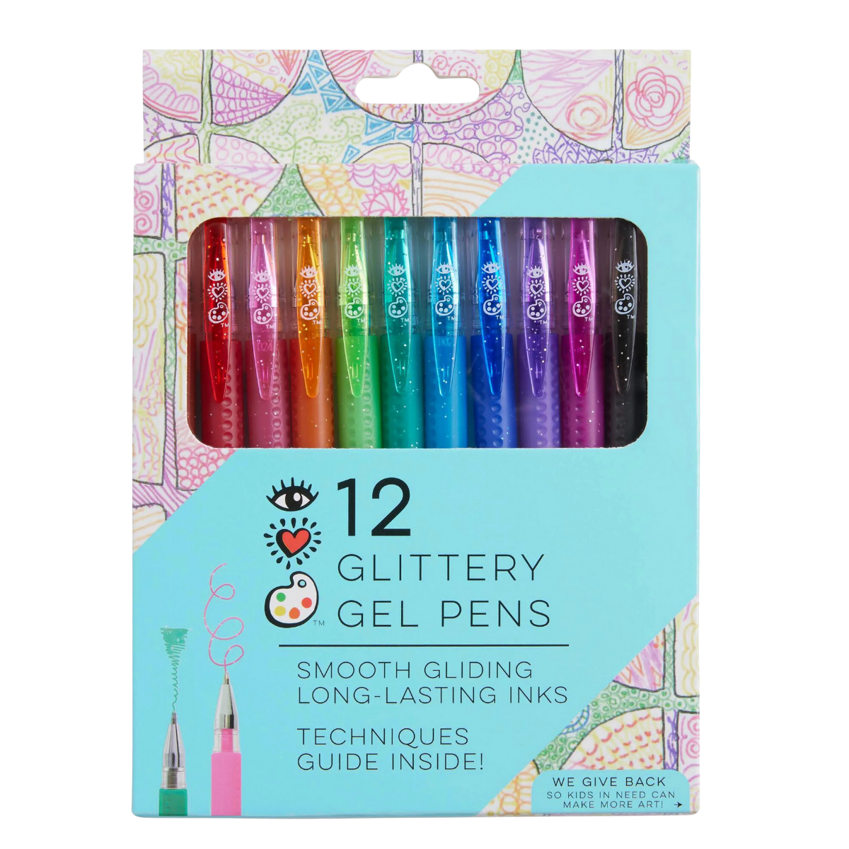 12 Glittery Gel Pens
