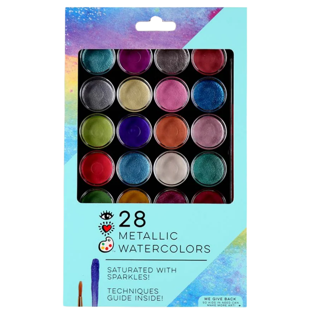 28 metallic watercolors