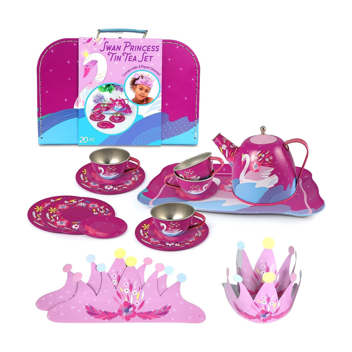 Swan Princess Tin Tea Set